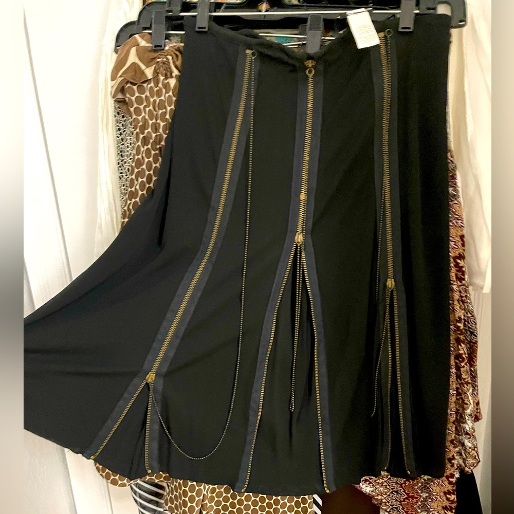 JEAN PAUL GAULTIER Femme Vintage Rayon
Swagger Skirt w/Exterior Zippers